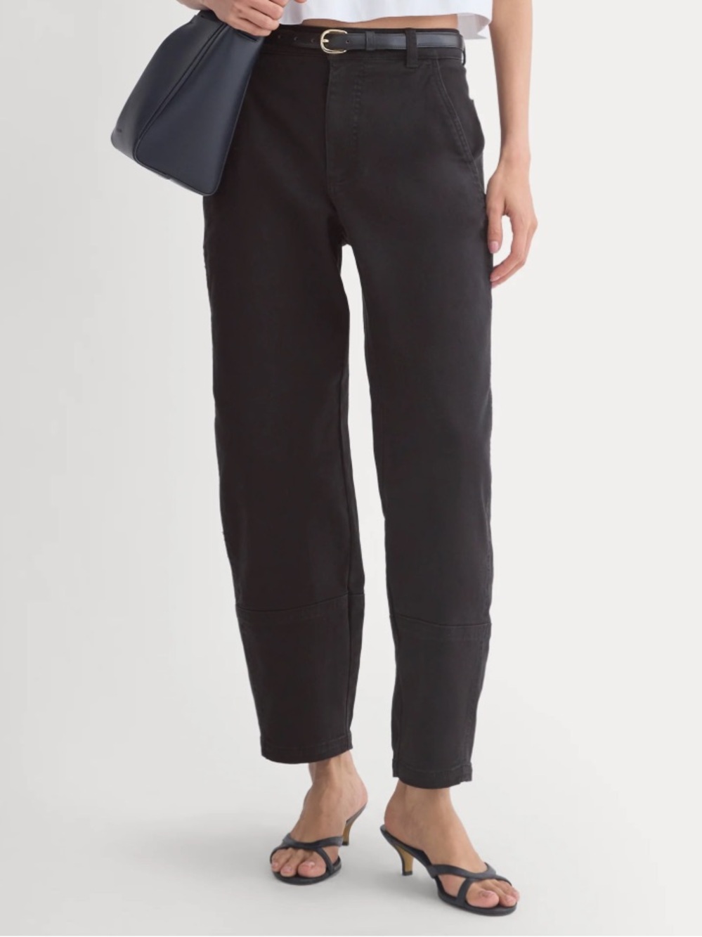 Everlane Black Cotton Utility Barrel Pants